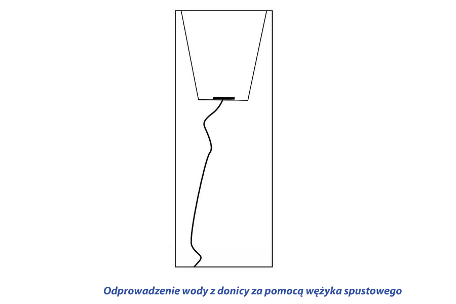 Opcjonalny wężyk odwadniający wodę z donicy Tower Pot